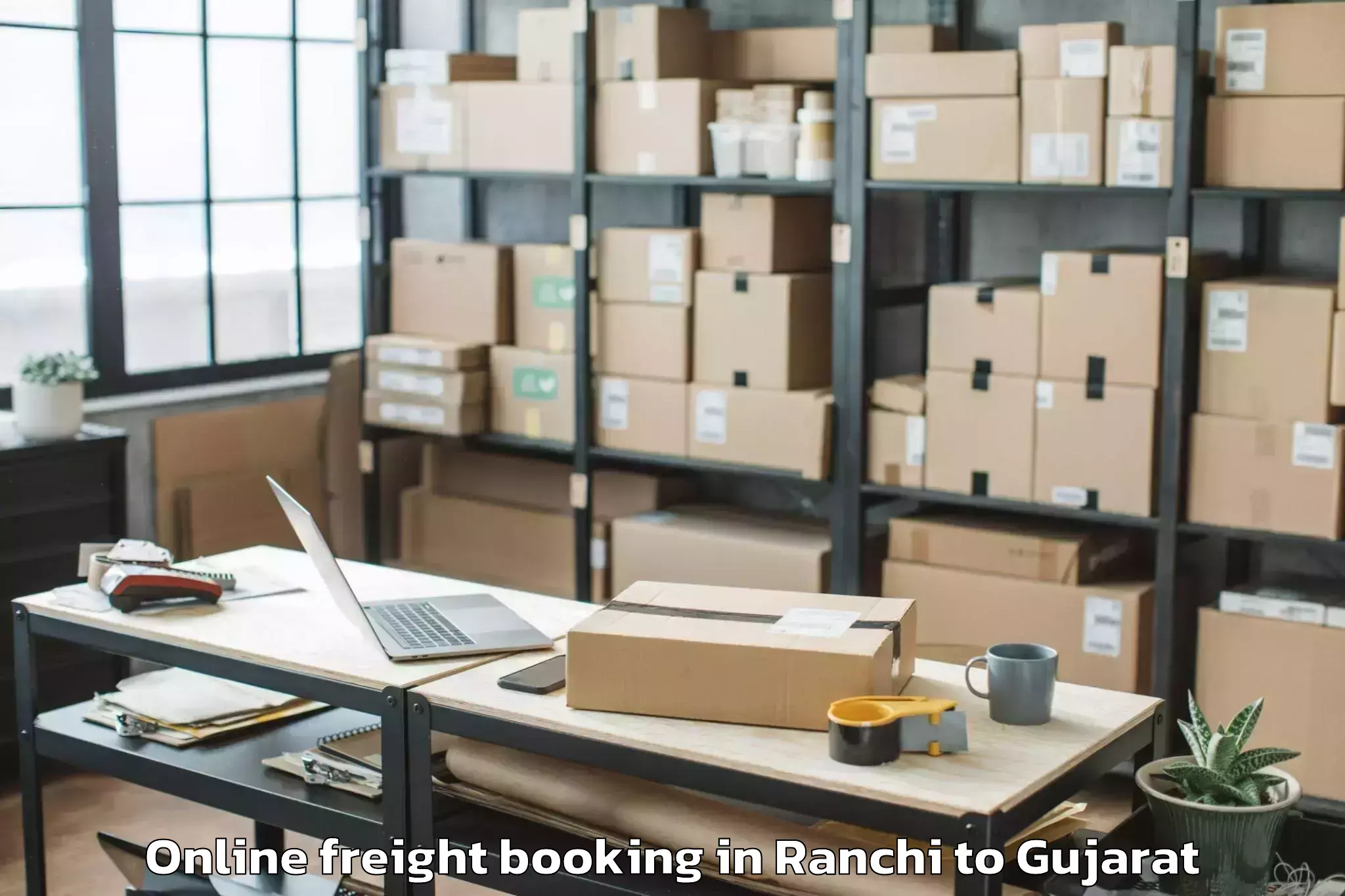 Efficient Ranchi to Chhota Udaipur Online Freight Booking